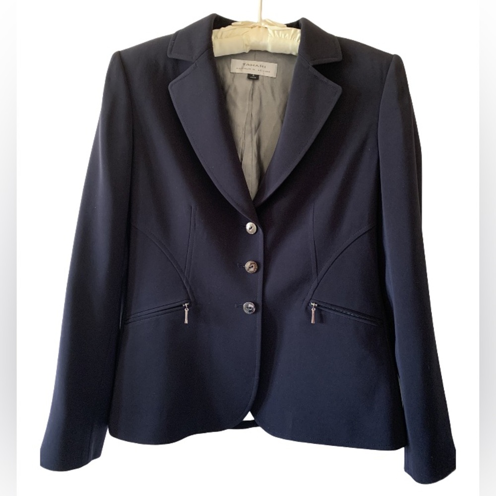 Tahari Arthur S. Levine blazer navy size 4